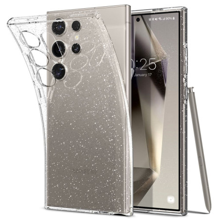 Huse pentru Samsung Galaxy S24 Ultra, Spigen Liquid Crystal Glitter, Crystal Quartz