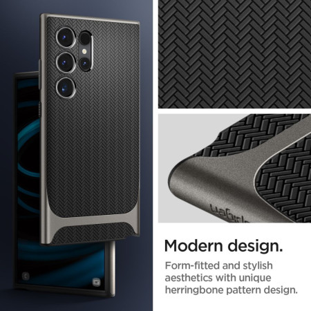 Husa pentru Samsung Galaxy S24 Ultra, Spigen Neo Hybrid, Gunmetal