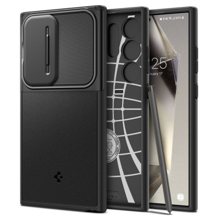 Husa Samsung Galaxy S24 Ultra, Spigen Optik Armor, Black