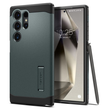 Husa pentru Samsung Galaxy S24 Ultra, Spigen Tough Armor, Abyss Green