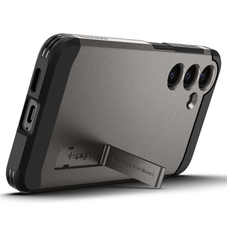 Husa pentru Samsung Galaxy S24, Spigen Tough Armor, Gunmetal
