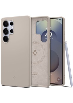Husa pentru Samsung Galaxy S25 Ultra - Spigen Silicone Fit MagSafe - Natural Titanium