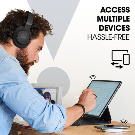 Casti Bluetooth over-ear cu microfon, pliabile, JBL, Black