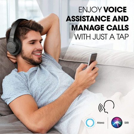 Casti Bluetooth over-ear cu microfon, pliabile, JBL, Black