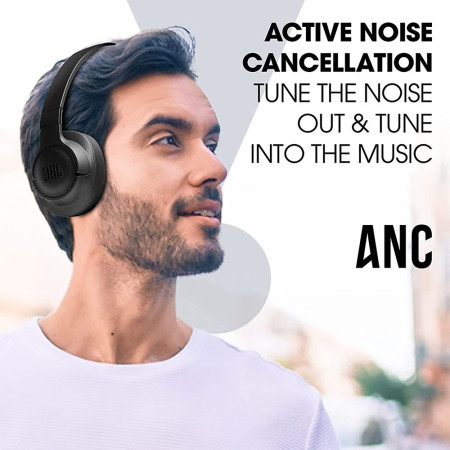 Casti Bluetooth over-ear cu microfon, pliabile, JBL, Black