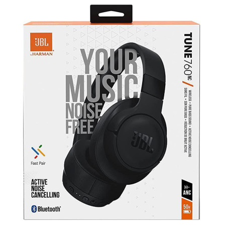 Casti Bluetooth over-ear cu microfon, pliabile, JBL, Black