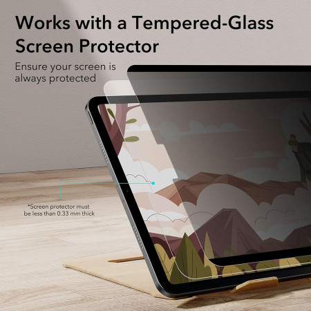 Folie pentru iPad Pro 12.9 (2018 / 2020 / 2021 / 2022) / iPad Air 13 (2024), ESR Paper-Feel Magnetic, Privacy