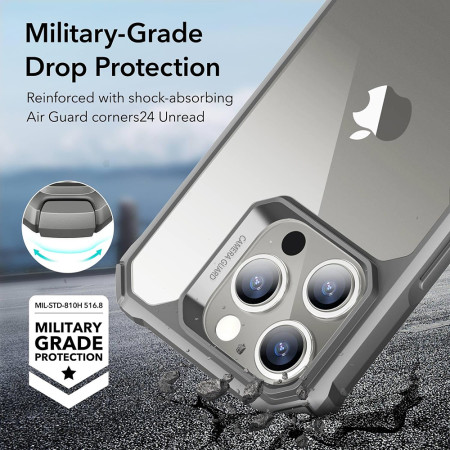 Husa pentru iPhone 15 Pro, ESR Air Armor, Clear Grey