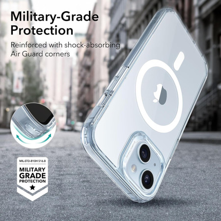 Husa pentru iPhone 15, ESR Classic Hybrid HaloLock, Clear Blue