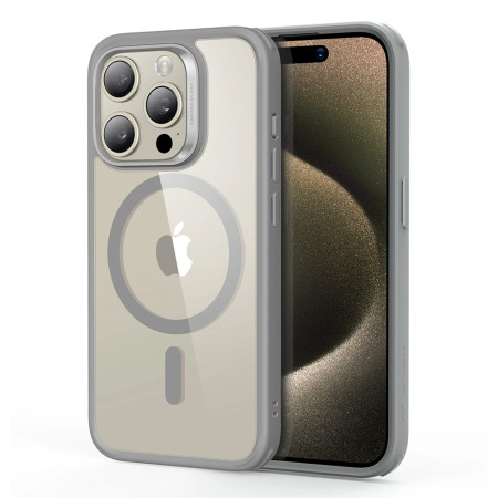 Husa pentru iPhone 15 Pro Max, ESR Classic Hybrid HaloLock, Clear Grey