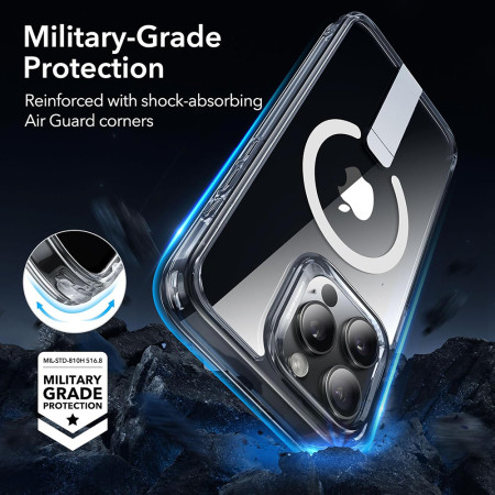 Husa pentru iPhone 15 Pro Max, ESR Boost Flickstand HaloLock, Clear