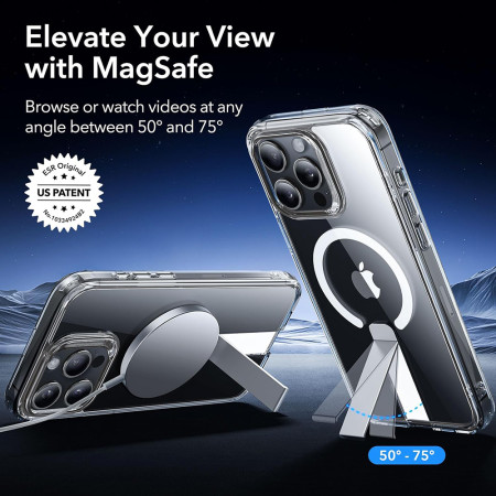 Husa pentru iPhone 15 Pro Max, ESR Boost Flickstand HaloLock, Clear