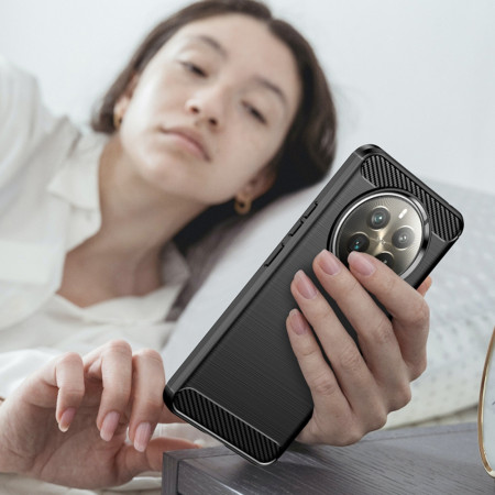 Husa Carbon pentru Realme 12 Plus, Tech Protects, Negru