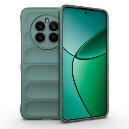 Husa Antisoc pentru Realme 12 Plus, Margini Striate, Magic Shield, Protectie Completa, Green