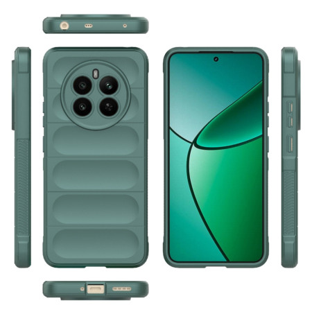 Husa Antisoc pentru Realme 12 Plus, Margini Striate, Magic Shield, Protectie Completa, Green