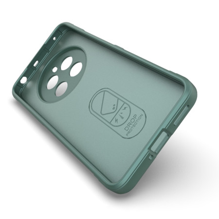 Husa Antisoc pentru Realme 12 Plus, Margini Striate, Magic Shield, Protectie Completa, Green
