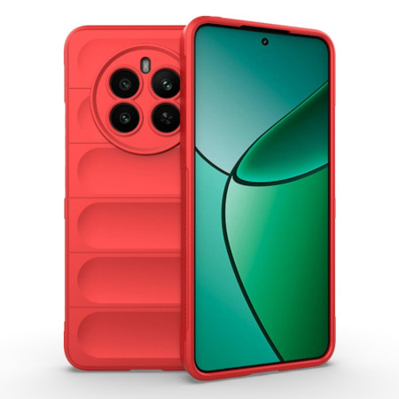 Husa Antisoc pentru Realme 12 Plus, Margini Striate, Magic Shield, Protectie Completa, Red