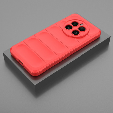 Husa Antisoc pentru Realme 12 Plus, Margini Striate, Magic Shield, Protectie Completa, Red