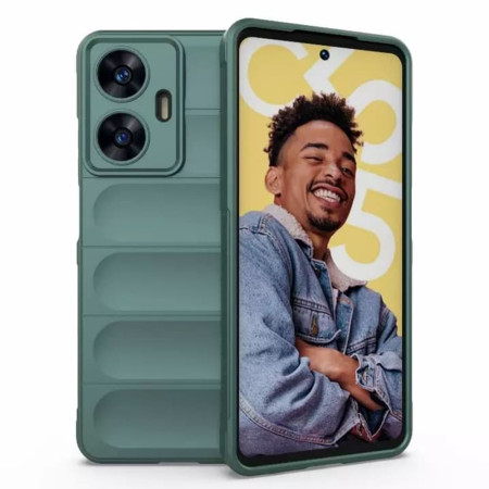 Husa Antisoc pentru Huawei Pura 70, Margini Striate, Magic Shield, Protectie Completa, Green