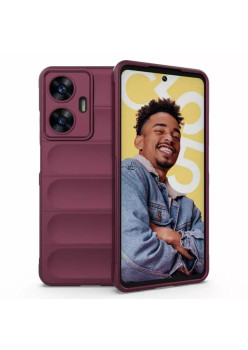 Husa Antisoc pentru Huawei Pura 70 Ultra, Margini Striate, Magic Shield, Protectie Completa, Bordeaux