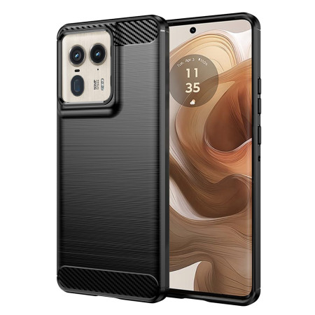 Husa Carbon Anti-Soc pentru Motorola Edge 50 Ultra, Protectie Premium, Tech Protects, Black