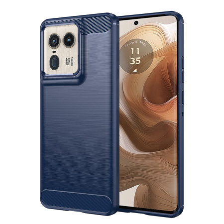 Husa Carbon Anti-Soc pentru Motorola Edge 50 Ultra, Protectie Premium, Tech Protects, Blue