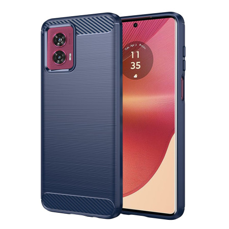 Husa Carbon Anti-Soc pentru Motorola Edge 50 Fusion, Protectie Premium, Tech Protects, Blue