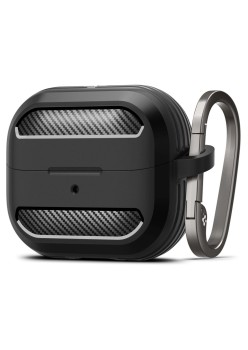 Husa cu Holder Metalic pentru Samsung Galaxy Buds 3 / 3 Pro Spigen Rugged Armor - Black
