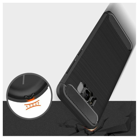 Husa Carbon compatibila Samsung Galaxy S8 Plus Protect Anti-Soc, Negru