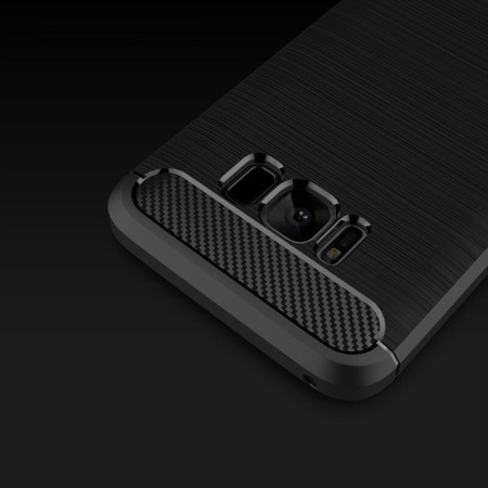 Husa Carbon compatibila Samsung Galaxy S8 Plus Protect Anti-Soc, Negru