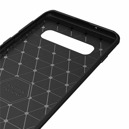 Husa Carbon compatibila Samsung Galaxy S10 Protect Anti-Soc, Negru