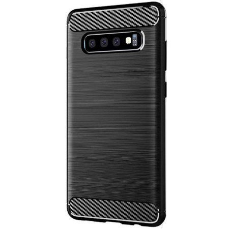 Husa Carbon compatibila Samsung Galaxy S10 Protect Anti-Soc, Negru