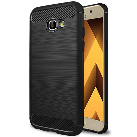 Husa Carbon compatibila Samsung Galaxy A5 2017 A520, Protect Anti-Soc, Negru