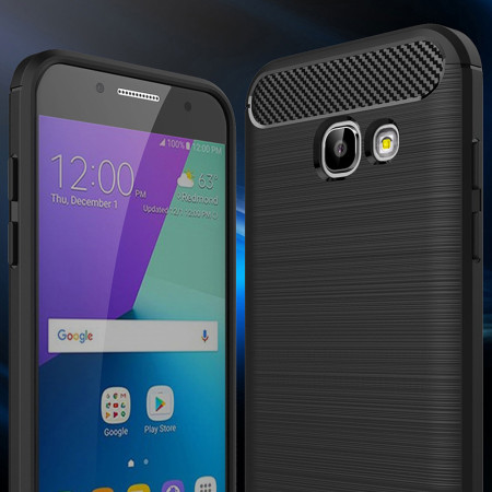 Husa Carbon compatibila Samsung Galaxy A5 2017 A520, Protect Anti-Soc, Negru