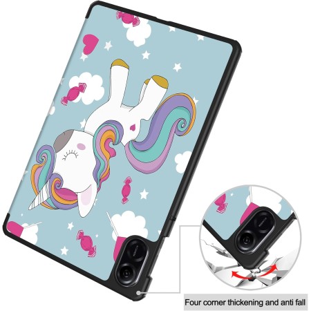 Husa Tableta pentru Honor Pad X8a - Microfibra, Auto Sleep/Wake, Protectie Antisoc, Unicorn