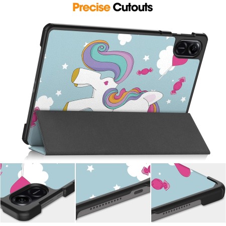 Husa Tableta pentru Honor Pad X8a - Microfibra, Auto Sleep/Wake, Protectie Antisoc, Unicorn