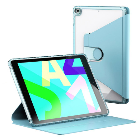 Husa tableta pentru iPad 10.2 (2019/2020/2021), Crystal Book, Bumper rigid, Bleu