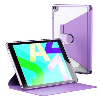Husa tableta pentru iPad 10.2 (2019/2020/2021), Crystal Book, Bumper rigid, Purple