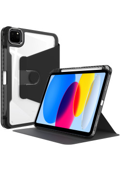 Husa tableta pentru iPad Pro 11 (2018 / 2020 / 2021 / 2022), Crystal Book, Bumper rigid, Black