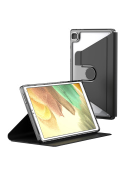 Husa tableta pentru Samsung Galaxy Tab A7 Lite 8.7 inch T220/T225 2021, Crystal Book, Bumper rigid, Black