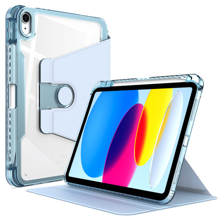 Husa tableta pentru Samsung Galaxy Tab S9 / S9 FE, Crystal Book, Bumper rigid, Bleu