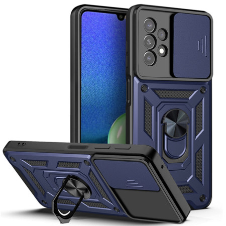 Husa pentru Samsung Galaxy A13 5G / A04s, Slide si Snap, Magnetic Ring, Blue