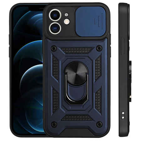 Husa pentru iPhone 11, Slide si Snap, Magnetic Ring, Blue