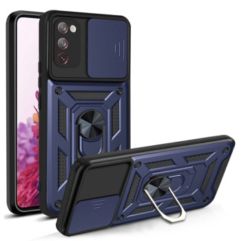 Husa pentru Samsung Galaxy S20 FE / S20 FE 5G, Slide si Snap, Magnetic Ring, Blue