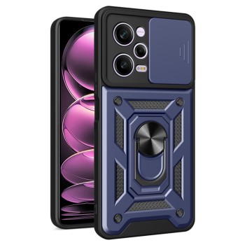 Husa pentru Xiaomi Redmi Note 12 Pro 5G / Poco X5 Pro, Slide si Snap, Magnetic Ring, Blue