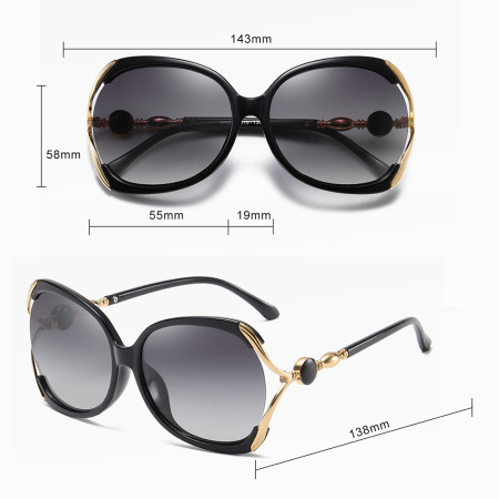 Ochelari de Soare pentru Femei cu Protectie UV, Black / Gray