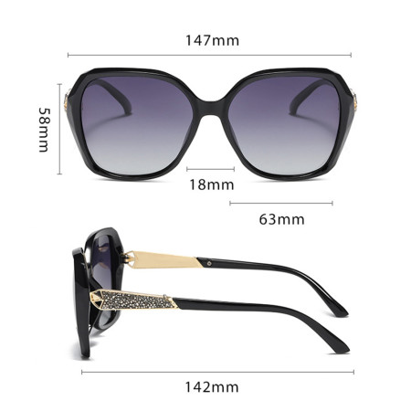 Ochelari de Soare pentru Femei, 5599, Black / Gray