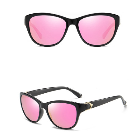 Ochelari de Soare pentru Femei, A572, Black / Pink Mirror