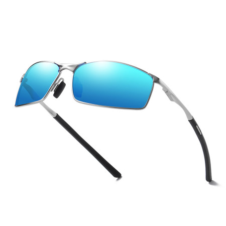 Ochelari de Soare pentru Barbati 559, Silver / Blue Mirror