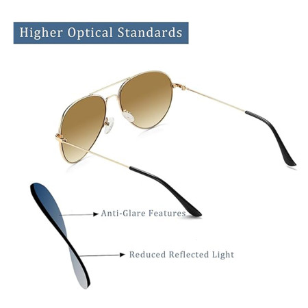 Ochelari de Soare Unisex 3025, Gold / Brown